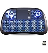 SUNGI Mini Wireless Keyboard Backlit with Touchpad 2.4GHz Keyboard,USB Rechargeable Remote Contro...