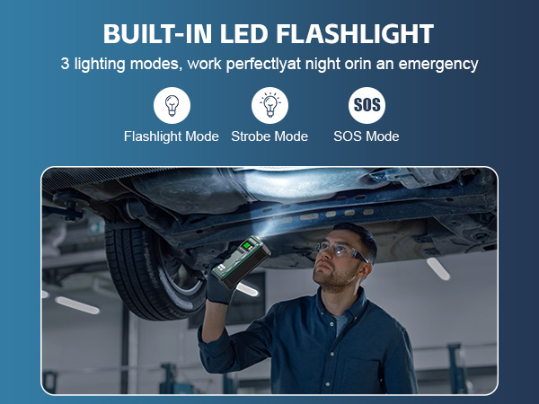 battery jump pack with LED light