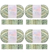 Coopay Yarn for Crocheting Knitting, Gradient Yarn Cake, 4 Pack × 3.53oz - 284yds - 78% Cotton, 2...
