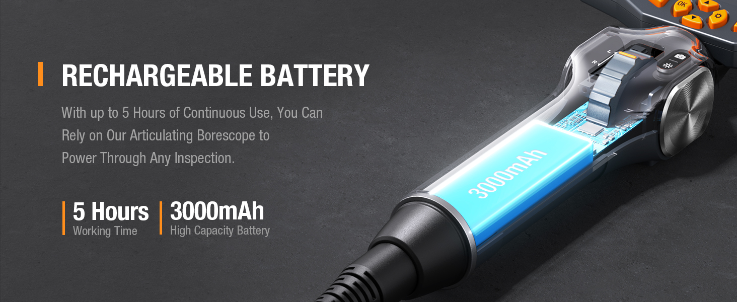 endoscope snake fiber optic camera scope with battery