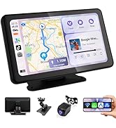Haudio Portable Wireless Carplay Car Stereo, 7 inch HD Touchscreen for All Vehicles,with Apple Ca...