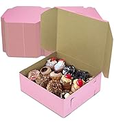 [250 Pack] Pink Bakery Boxes - 8 x 8 x 4 Inches Pink Cake Boxes - Pastry Box for Cupcakes, Desser...