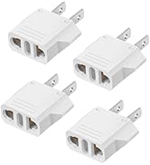 4 Pack Europe to US Plug Adapter, Plug Adapter European to American, 220v to 110v Adapter Plug Co...