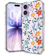 Jelanry Floral &amp; MagSafe Slim Clear Case for iPhone 17 5G for Women Girls | Kawaii Cute Flower Pa...