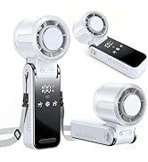 Handheld Portable Fan, Ice Cooling Design, 5 Speed (1-100) Powerful Turbo Fan, 15 Hrs Cooling wit...