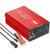 YSOLX 800W Power Inverter, DC 12V to 110V AC Converter with [65W USB-C]/USB-Fast Charging(24W)/ D...
