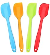 Silicone Spatula 4-piece Set, Heat-Resistant Spatulas, Non-stick Rubber Spatulas with Stainless S...