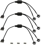 LANMINGLEL 4 Pin RGB Splitter Cable 12V 4Pin Female to SM 4Pin Female RGB Extension Power Cable P...