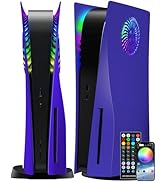 Joso Faceplate for PS5 Disc Edition, Anti-Scratch Dustproof Case Replacement with RGB Ring, Cover...
