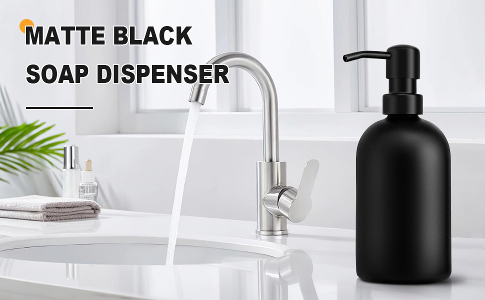 black soap dispenser