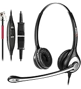 Wantek Phone Headset with Quick Disconnect Cord, RJ9 Office Telephone Headsets with Mic Noise Can...