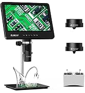 Elikliv 3-Lens LCD Digital Microscope with 7 Inch Screen, 2160P Soldering Microscope, 24MP Biolog...