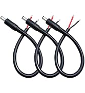 IMIYORE 0.8ft 3pcs 5.5x2.1mm Male 14AWG DC Pigtail Power Cord for CCTV Security Camera Outdoor Po...