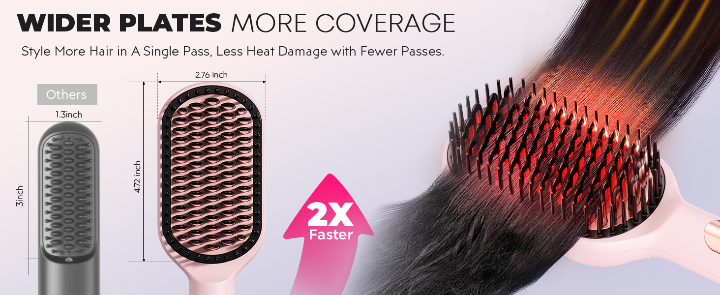 wide hair straightener brush