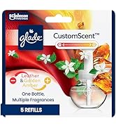 Glade PlugIns Refills with CustomScent Technology, Leather &amp; Golden Amber, 5 Refills