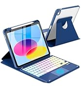 MePadKey Touchpad Keyboard Case for iPad (A16) 11th 10th Generation, 360 Rotation Cover with Penc...