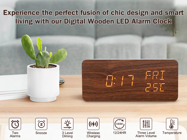 wooden alarm clock