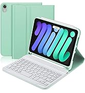 BORIYUAN iPad Mini 6 Keyboard Case 2021, Detachable Wireless Bluetooth Keyboard Slim Folio Smart ...