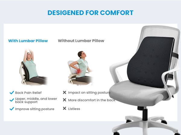 back support for office chair women cushion for chair lumbar support pillow for recliner