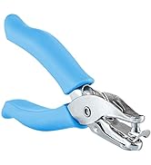 Single Hole Punch Metal Blue, 1/4” Hole Puncher with Soft Grip Handles for Paper and Crafts Round...