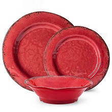 red dinnerware set