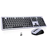 Wireless Keyboard and Mouse, 2.4GHz Cordless Keyboard Mouse Combo with Numeric Keypad, Plug and P...