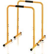 OLIXIS Dip Stands, Heavy Duty Pull up Bar for Doorway, Adjustable Dip bar Station Stabilizer Para...