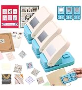 BAOFALI 3Pcs Stamp Puncher, 1X0.8inch &amp;1inch Stamp Punch1 Inch Square Punch, Scalloped Rectangle ...