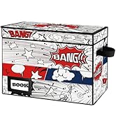 YNSZAS Comic Book Storage, Comic Book Box, 15.8" X 7.8" X 11.8", Collapsible Comic Short Box, Hol...