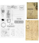 UCEC Handwriting Vintage Stamps Envelope Theme – Clear Silicone Stamps with Postcard Elements, Cl...