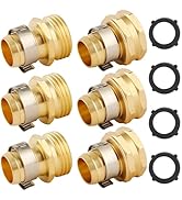 AuySier 3 Set Brass Garden Hose Repair Connector Kit with Clamps, Fit for 3/4" Garden Hose Fittin...