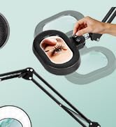 KMDES Ultra Long Arm Magnifying Glass with Light, Three-axis Rotation Infinite Color Dimmable 12X...