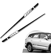 YAWUROU 2 PCS Car Side Skirt Decals, Car Body Racing Style Long Stripes Decal, Waterproof Automot...