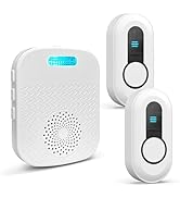 Caregiver Call Button Beeper Pager System Rechargeable &amp; Portable Receiver with 500Ft Range Alert...