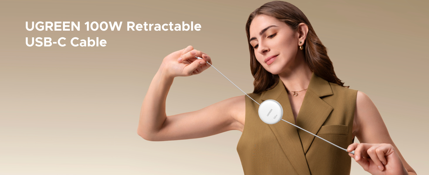 100W Retractable USB-C Cable