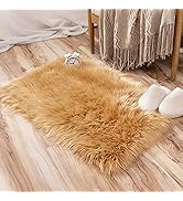 MIULEE Fluffy Rug Soft Shaggy Faux Fur Area Rug Luxury Plush Rectangle Carpet for Bedroom Living ...