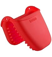 Dexas Mini Silicone Oven Mitt with Raised Nibs, Heat Resistant to 450°F, Red, Dishwasher Safe