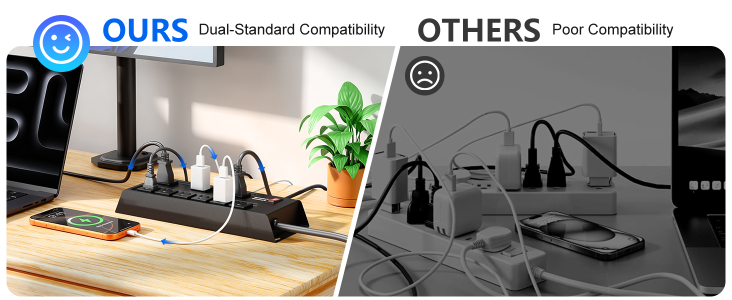 9 outletst power strip for maintaining a clean and tidy desktop