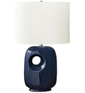 Monarch Specialties I 9677 Lighting, 26" H, Table Lamp, Blue Ceramic, Ivory/Cream Shade, Contempo...