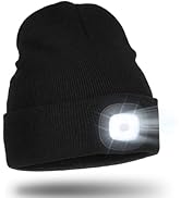 Wmcaps LED Beanie with Light Built in, Unisex USB Rechargeable Headlamp Hat, Stocking Stuffers Gi...