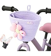 Kids Bike Basket, Bicycle Baskets for Girls, Toddler Bike Basket with Bike Bell, Bike Accessories...