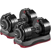 ATIVAFIT Adjustable Dumbbell Pair 12-in-1 Quick Dial Safety Lock Anti-Slip Grip Space-Saving Home...