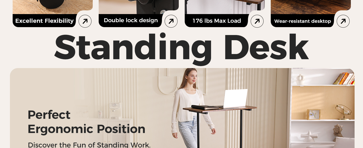 standing desk on wheels