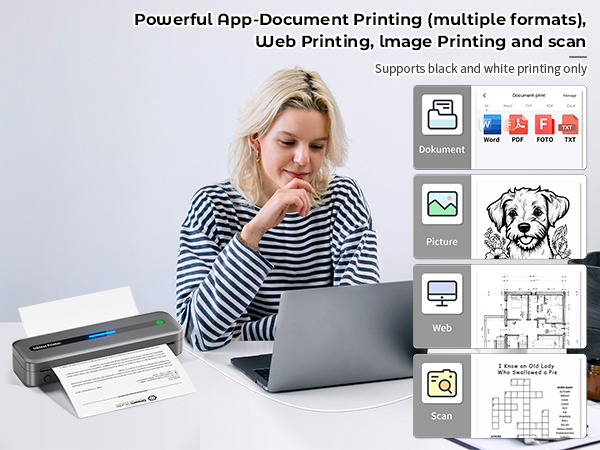 Wireless Inkless Thermal Printer