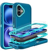 YKHJKLEC for iPhone 16 Case, Military Grade 3 in 1 Heavy Duty Shockproof/Drop Proof/Dust Proof Ca...