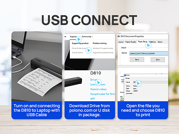 Printer Portable printer thermal printer inkless printer wireless printer