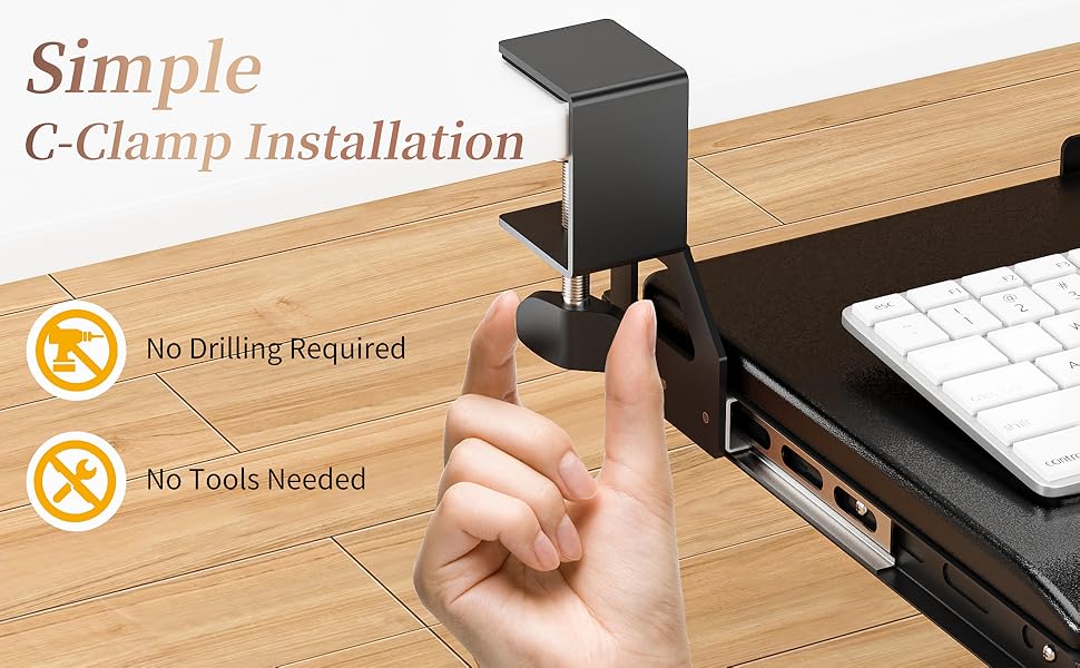 TEXENDO keyboard tray under desk slide gives you perfect usage that makes your work easy