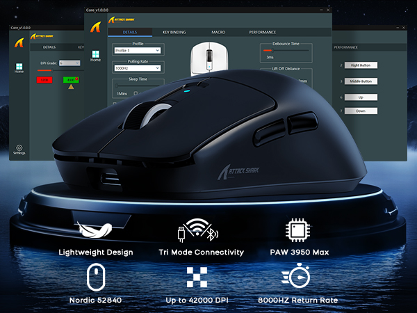 ATTACK SHARK R6 Wireless Gaming Mouse ATTACK SHARK X3 silent mouse wirelessUltra-Lightweight 