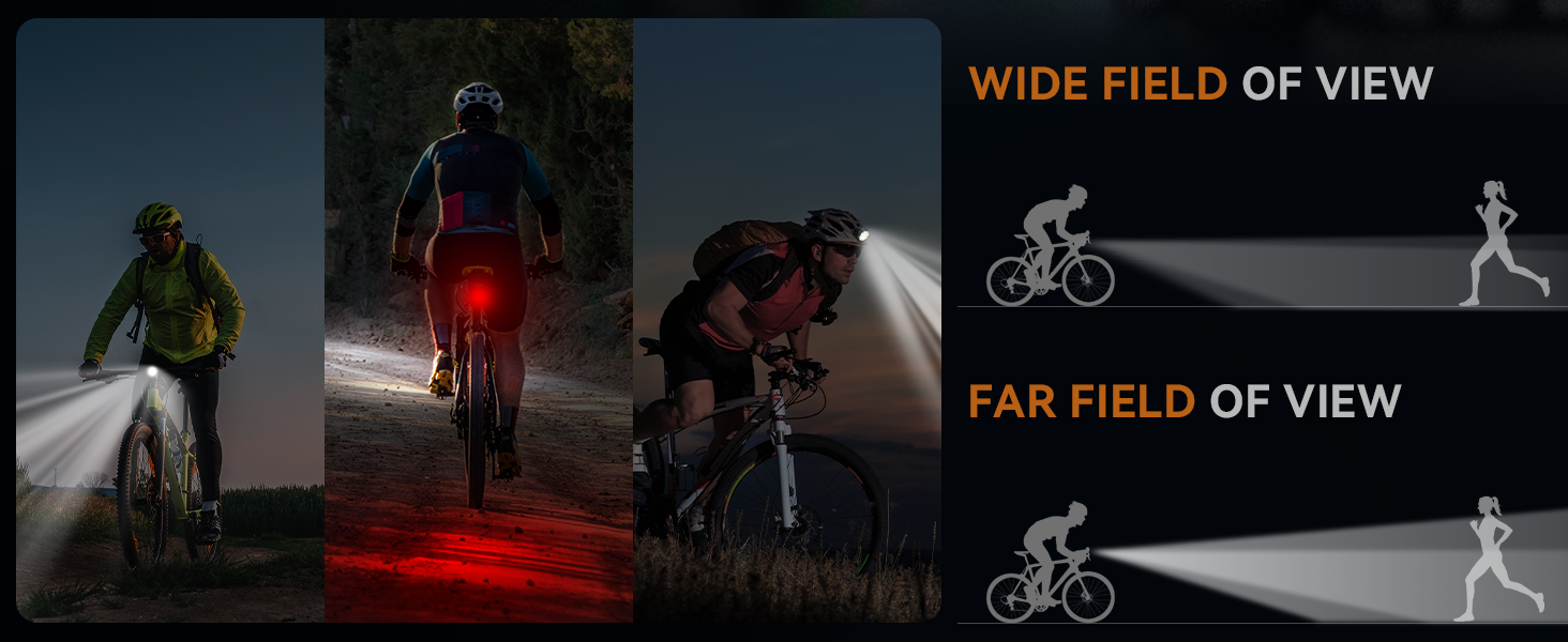 Victagen Bike Lights 900 Lumens Bike Lights for Night Riding, Super Bright Bike Light Front and Back