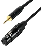 pegcabac XLR to 3.5mm Microphone Cable, XLR Female to 3.5mm 1/8 inch TRS Stereo Male Audio Cable,...